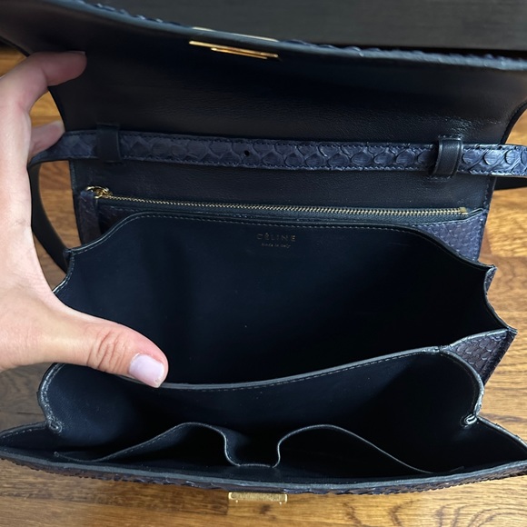 CELINE NAVY BLUE BOX BAG PYTHON MEDIUM - Picture 2 of 4